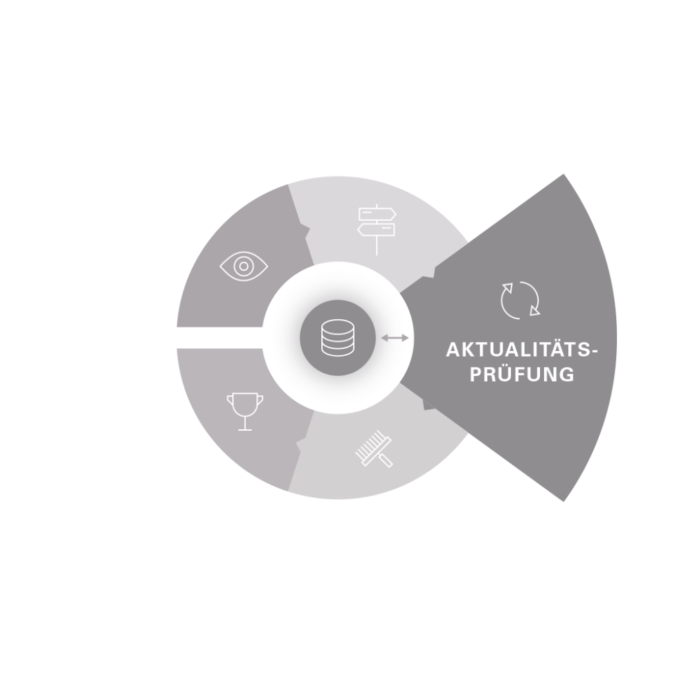 Prozessdiagramm, Segment „Aktualitätsprüfung“ hervorgehoben
